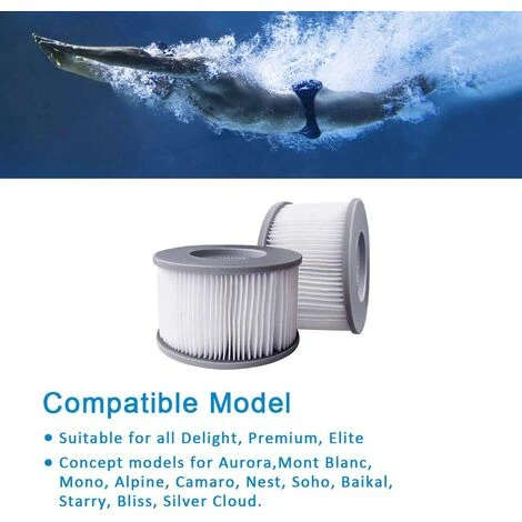OSQI Pack De 2 Filtres De Rechange Pour Mspa - Pompe à Cartouche Pour Piscines, Eau Chaude Et Spa 5 OSQI Pack De 2 Filtres De Rechange Pour Mspa - Pompe à Cartouche Pour Piscines, Eau Chaude Et Spa – Image 5