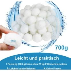 UISEBRT Balles Filtrantes Pour Piscine - 700 G - Pour Système De Filtration à Sable - Remplace 25 Kg De Sable Filtrant, Convient Pour La Piscine, Pompe De Filtration (700 G) 6 UISEBRT Balles Filtrantes Pour Piscine - 700 G - Pour Système De Filtration à Sable - Remplace 25 Kg De Sable Filtrant, Convient Pour La Piscine, Pompe De Filtration (700 G) -Accessoire Piscine 65671656 2