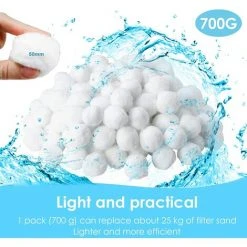 ZOLGINAH Balle Filtrante 700 G, Boules De Filtre De Piscine, Réutilisables, Remplace 25 Kg De Sable Filtrant, Matériau Léger, Billes Filtrantes Pour Divers Systèmes De Filtration De Piscine, Filtre D'aquarium -Accessoire Piscine 65730796 4