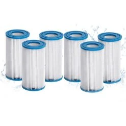 LIFCAUSAL Filtre De Piscine A Ou C (29000e/59900e) Pour Pompe De Piscine INTEX, Lot De 6 Cartouches De Filtre De Piscine, Filtres De Piscine De Type A/C Compatibles Avec Bestway, Piscines Hors Sol Summer Waves Et Pompes (blanc)