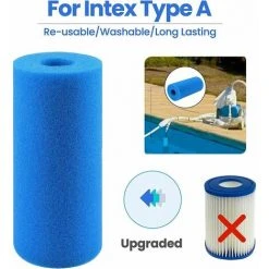MERéTéET Éponge Filtrante Type A,Filtre De Piscine En Mousse,Filtre Éponge Cartouche,Mousse Pour Filtre Piscine Reutilisable,Filtre Spa Reutilisable (4pièces) -Accessoire Piscine 65789214 4