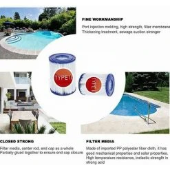 DONTODENT Better-2 Pack Type II Filtre Pour Bestway 58094 Élément Filtrant Taille Ii Convient Pour Bestway Famille Piscine Gonflable Piscine Filtre Papier Filtre Cartr -Accessoire Piscine 65869655 5