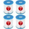 DONTODENT Cartouche Filtrante De Piscine Type I Pour Pompe De Piscine Bestway, Filtre De Piscine Gonflable, Installation Facile (lot De 4)