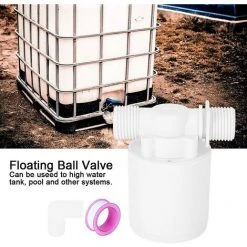 DONTODENT Better-g1/2inch Vanne De Régulation D'eau - Régulateur De Niveau D'eau - Vanne À Bille Flottante Avec Filetage Externe Pour Châteaux D'eau De Piscine,white -Accessoire Piscine 65902688 3