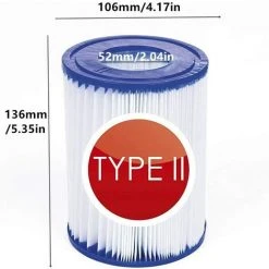 PESCE Filtre De Piscine Type 2, Convient Pour Bestway 58094 - Cartouche De Filtre De Piscine, Facile à Mettre En Place (4 Pièces) -Accessoire Piscine 66359551 2
