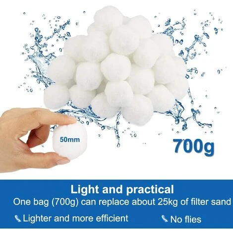 JUNJUN Boule Filtrante, Boule Filtrante De Piscine De 700 G, Remplace Le Filtre À Sable De 25 Kg, Filtre De Piscine, Convient À Tous Les Filtres À Sable Ou À Verre Existants, Bon Effet De Filtrage 3 JUNJUN Boule Filtrante, Boule Filtrante De Piscine De 700 G, Remplace Le Filtre À Sable De 25 Kg, Filtre De Piscine, Convient À Tous Les Filtres À Sable Ou À Verre Existants, Bon Effet De Filtrage – Image 3