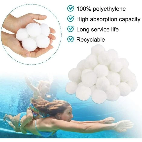 JUNJUN Boule Filtrante, Boule Filtrante De Piscine De 700 G, Remplace Le Filtre À Sable De 25 Kg, Filtre De Piscine, Convient À Tous Les Filtres À Sable Ou À Verre Existants, Bon Effet De Filtrage 4 JUNJUN Boule Filtrante, Boule Filtrante De Piscine De 700 G, Remplace Le Filtre À Sable De 25 Kg, Filtre De Piscine, Convient À Tous Les Filtres À Sable Ou À Verre Existants, Bon Effet De Filtrage – Image 4