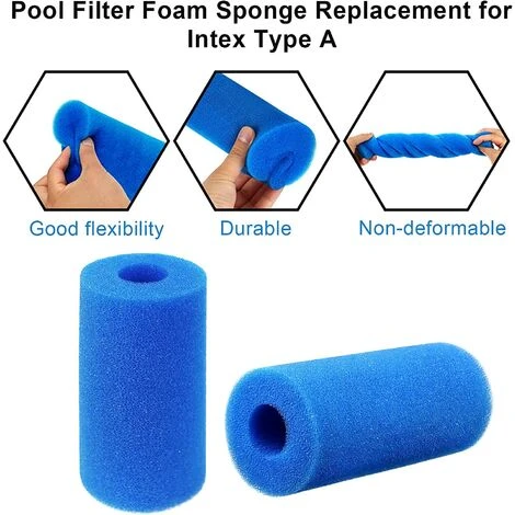 JUNJUN Éponge Filtrante De Type A, Lot De 6 Filtres De Piscine En Mousse À Cartouche, Outil De Nettoyage D'Éponge Filtrante Lavable Réutilisable Pour Intex Type A 4 JUNJUN Éponge Filtrante De Type A, Lot De 6 Filtres De Piscine En Mousse À Cartouche, Outil De Nettoyage D'Éponge Filtrante Lavable Réutilisable Pour Intex Type A – Image 4