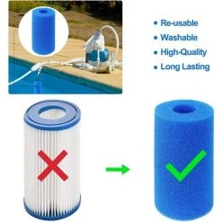 JUNJUN Éponge Filtrante De Type A, Lot De 6 Filtres De Piscine En Mousse À Cartouche, Outil De Nettoyage D'Éponge Filtrante Lavable Réutilisable Pour Intex Type A 9 JUNJUN Éponge Filtrante De Type A, Lot De 6 Filtres De Piscine En Mousse À Cartouche, Outil De Nettoyage D'Éponge Filtrante Lavable Réutilisable Pour Intex Type A -Accessoire Piscine 66369878 5