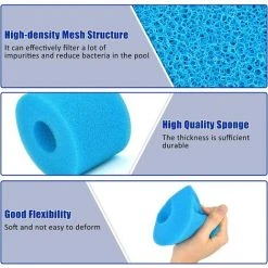 4 Pièces Éponge Filtrante Type S1, Cartouche De Filtre En Mousse, Mousse Pour Filtre Piscine, Réutilisables Et Lavables, Filtre En Mousse Pour Spa, Piscine, Jacuzzi Adélala -Accessoire Piscine 66379106 5
