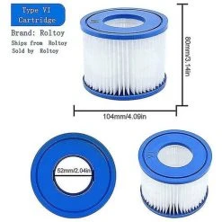 DONTODENT Filtre De Piscine 8 Pièces, Pour Cartouche De Pompe De Filtre Bestway Spa Type Vi, Filtres De Bain à Remous Pour Lay-z-spa, Pour Filtre Coleman Saluspa 6 DONTODENT Filtre De Piscine 8 Pièces, Pour Cartouche De Pompe De Filtre Bestway Spa Type Vi, Filtres De Bain à Remous Pour Lay-z-spa, Pour Filtre Coleman Saluspa -Accessoire Piscine 66402645 3