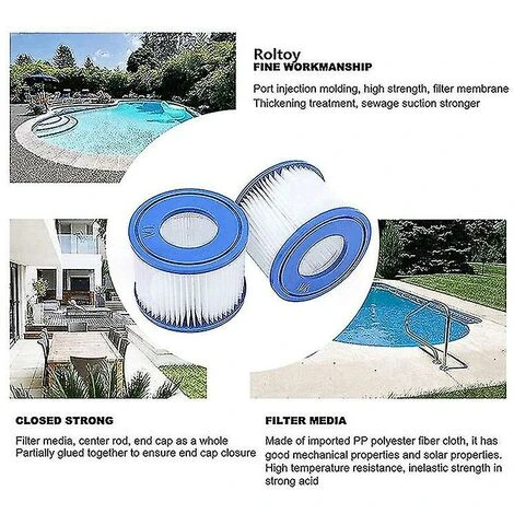 DONTODENT Filtre De Piscine 8 Pièces, Pour Cartouche De Pompe De Filtre Bestway Spa Type Vi, Filtres De Bain à Remous Pour Lay-z-spa, Pour Filtre Coleman Saluspa 4 DONTODENT Filtre De Piscine 8 Pièces, Pour Cartouche De Pompe De Filtre Bestway Spa Type Vi, Filtres De Bain à Remous Pour Lay-z-spa, Pour Filtre Coleman Saluspa – Image 4