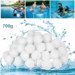 ECHOO 700g / 8L Boules De Filtre De Piscine, Balles Filtrantes,Média Filtre à Fibres Pour Piscine Filtres à Sable Filtrage De L'eau,Écologique, Léger Et Durable
