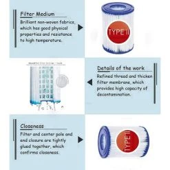 HABIENTôT Lot De 2 Filtres De Type 2 Pour Bestway 58383 -Oi-FRIS Taille Du Filtre 2 - Convient Pour La Piscine Bestway Steel Pro Frame - Piscine Familiale - Filtre De Piscine Gonflable -Accessoire Piscine 67072159 3