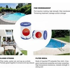 HABIENTôT Lot De 2 Filtres De Type 2 Pour Bestway 58383 -Oi-FRIS Taille Du Filtre 2 - Convient Pour La Piscine Bestway Steel Pro Frame - Piscine Familiale - Filtre De Piscine Gonflable -Accessoire Piscine 67072159 5