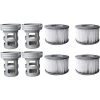 KARTOKNER 4 Filtres + 4 Bases Cartouches Filtrantes Pour Piscines Gonflables MSPA - Adaptateur De Base Vissable Pour Cartouche Filtrante MSPA - Kit De Mise à Niveau - Filtre Pour Sous-marins Et Spa Chauds
