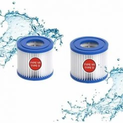 TANèTUE Cartouche Filtrante De Piscine Type VII & D, Cartouche Filtrante Type D/VII Pour Bestway, Pour Cartouche Filtrante Intex Type D, Pour Pompe De Piscine SFS 350, SFS 600, RP 350, RX 600 (2 Pièces)