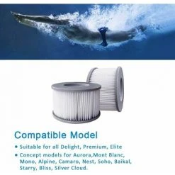 TANèTUE Lot De 2 Filtres De Rechange Pour Mspa FD2089 - Pompe à Cartouche Pour Piscines, Sous-Marins Chauds Et Spa -Accessoire Piscine 67428471 5