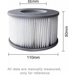 2pcs Filtres De Bain à Remous Pour MSpa Piscines Gonflables, Pompe à Cartouche Filtrante Version Améliorée Pour MSPA Tous Les Spas Actuels HANBING -Accessoire Piscine 67465000 3