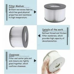 Cisea Filtre Spa Lite Pour Mspa,filtre Pour Mspa Lite, Pour MSPA Whirlpool Filter - Cartouches Filtrantes Pour Sous - Bateaux Et Spa Chauds - Modèle à Partir De 2020 (4pcs) -Accessoire Piscine 67564034 4