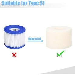 Cisea 4 Pièces Éponge Filtrante Type S1, Cartouche De Filtre En Mousse, Mousse Pour Filtre Piscine, Réutilisables Et Lavables, Filtre En Mousse Pour Spa, Piscine, Jacuzzi -Accessoire Piscine 67564429 3