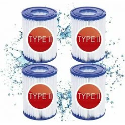 Fei Yu 4 Cartouches De Filtre De Piscine Type II - For Bestway De Type Ii - Convient Pour Bestway 58383 58387 - Cartouche Filtrante Pour Piscine Bestway 530/800 Gal/h.