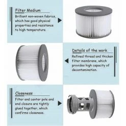GRID COOL Filtres De Rechange Pour Mspa Cartouche Filtrante,pour Sous-Marins Et Spa Chauds,Convient Pour Tous Les Jacuzzis Actuels,pour Piscines Gonflables - Modèle à Partir De 2020 (4pièces) -Accessoire Piscine 68074667 5