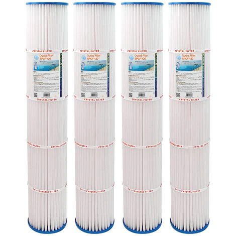 Filtre Crystal Filter® SPCF-120 - Compatible Pentair® QUAD DE 100 (lot De 4) 1 Filtre Crystal Filter® SPCF-120 - Compatible Pentair® QUAD DE 100 (lot De 4)