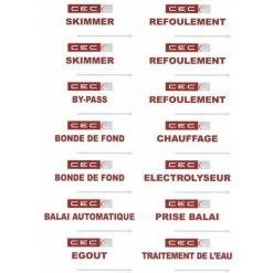 Kit D'autocollants Pour Repérage Sur Vanne Piscine CEC Piscine