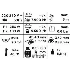 T.I.P. SPF 180 Filtre à Sable 4500 L/h 6 M -Accessoire Piscine 9251253 3